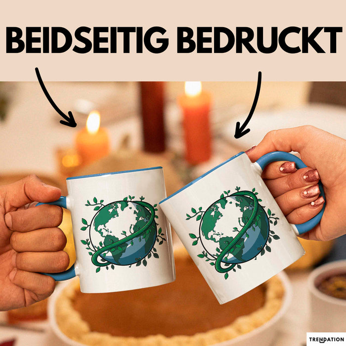 Öko Krieger Tasse Geschenkidee für Grünen Planeten Blau Trendation
