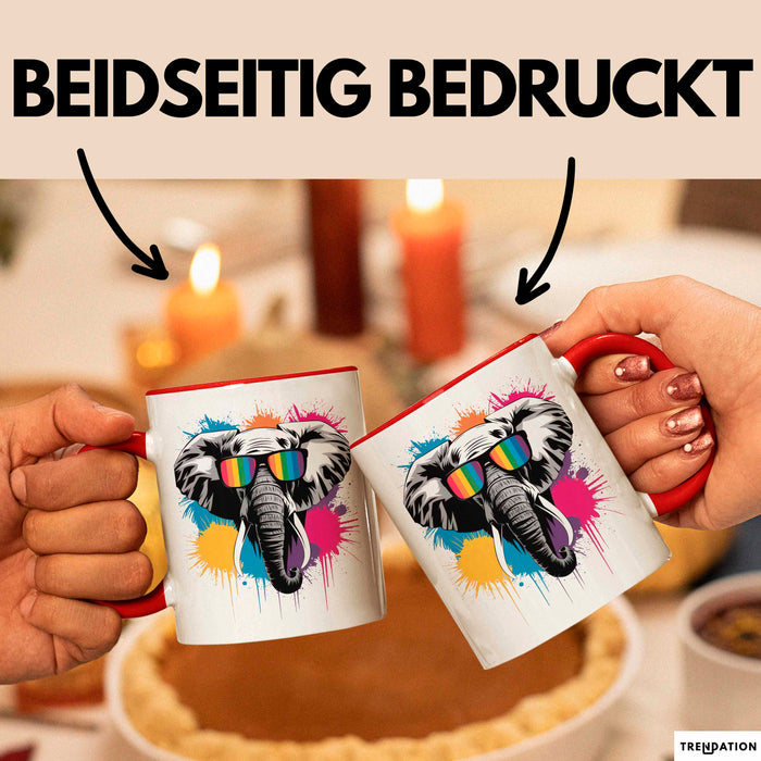 Elefant Tier Sonnenbrille Tasse Geschenk Lustige Geschenkidee Spruch Rot Trendation