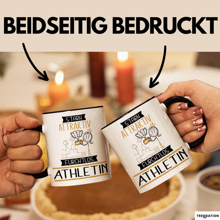 Athletin Tasse Geschenk Becher Stark Attraktiv Furchtlos Athletin Lustige Geschenkidee Trendation