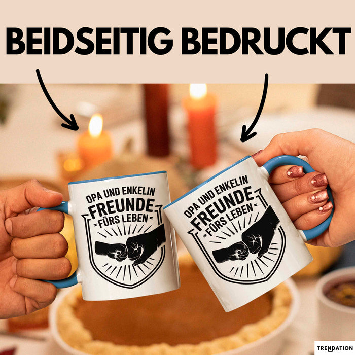 Opa Enkelin Tasse Geschenk Lustige Geschenkidee Spruch Freunde Fürs Leben Blau Trendation