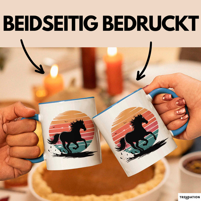 Reiter Tasse Geschenkidee Reitsport Enthusiast Geschenkidee Lustig Blau Trendation