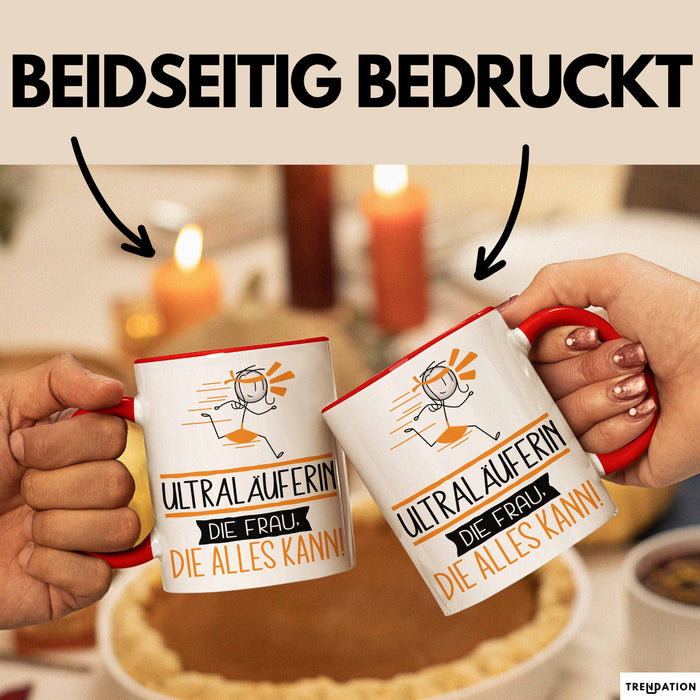 Ultraläuferin Geschenk Tasse Becher Die Frau Die Allen Kann Geschenkidee für eine Ultraläuferin Lustig Rot Trendation