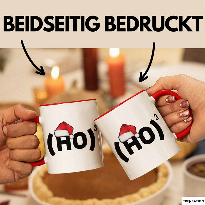 Chemielehrer Unterricht Tasse Geschenk Lustige Geschenkidee Spruch Ho Ho Ho Christmas Santa Rot Trendation