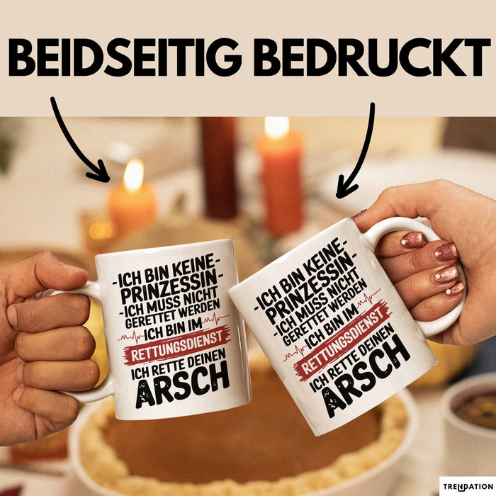 Sanitäter Tasse Geschenk Rettungsdienst Notfalldienste Weiß Trendation