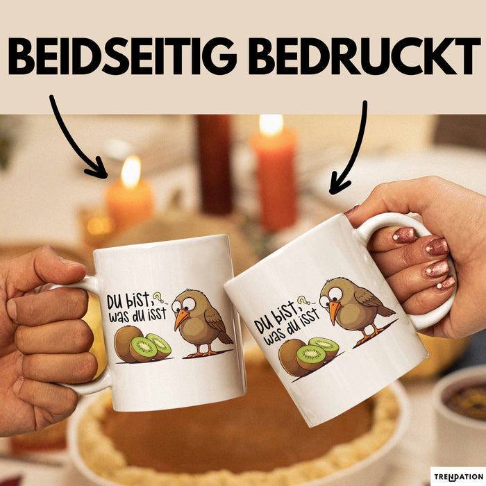 Kiwi Tasse Geschenk Du Bist Was Du Isst Geschenkidee Weiß Trendation