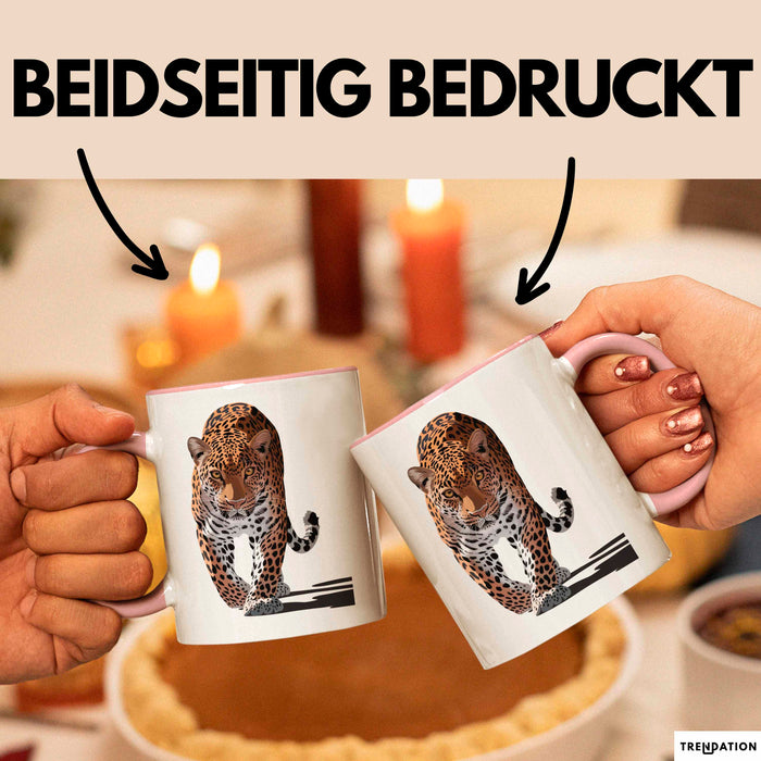 Leopard Tier Tasse Geschenk Lustige Geschenkidee Spruch Rosa Trendation