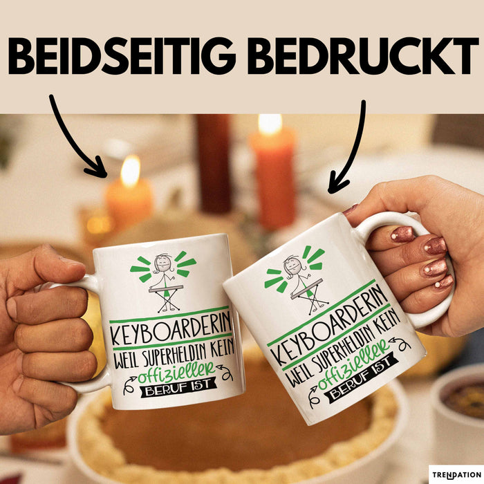 Keyboarderin Geschenk Tasse Lustiger Spruch Keyboarderin Weil Superheldin Kein Offizieller Beruf Ist Geschenkidee Weiß Trendation