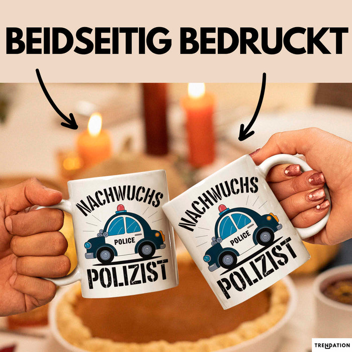 Polizist Tasse Geschenk Lustige Geschenkidee Spruch Nachwuchs Polizist Weiß Trendation