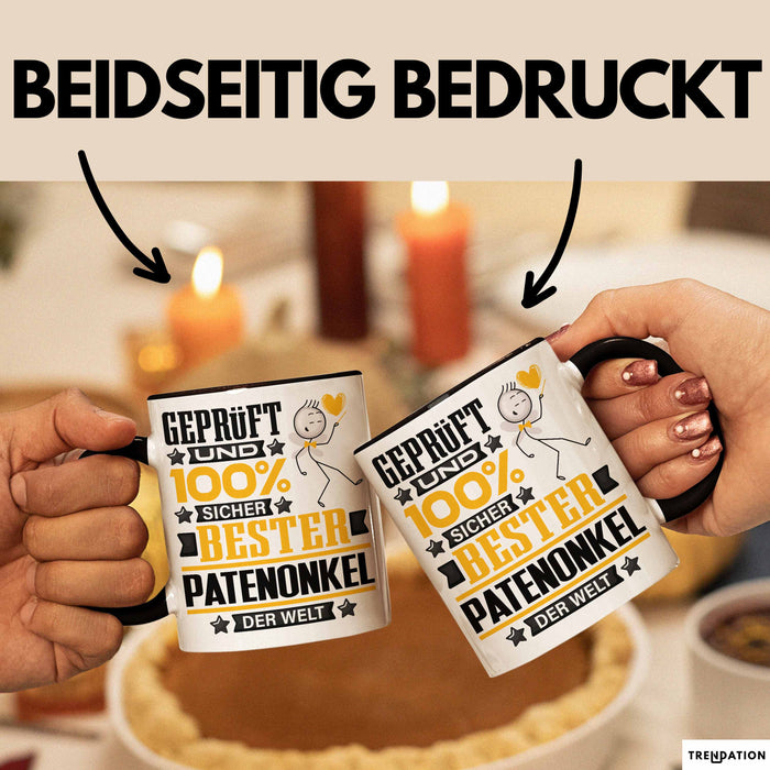 Patenonkel Geschenk Lustiger Spruch für Patenonkel Geschenkidee Bester Patenonkel Der Welt Schwarz Trendation