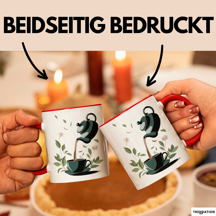 Tee Trinker Tasse Geschenk Lustige Geschenkidee Spruch Für Tee Liebhaber Rot Trendation