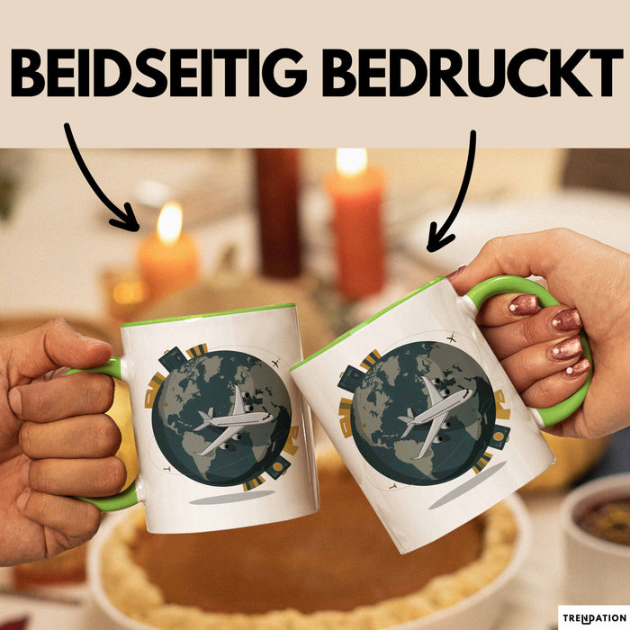 Reisender Tasse Geschenkidee für Abenteuerlustige Grün Trendation