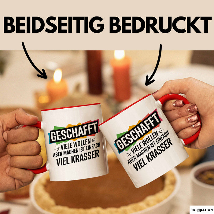 Schüler Abschluss Tasse Geschenk Lustige Geschenkidee Spruch Geschafft Viele Wollen Rot Trendation