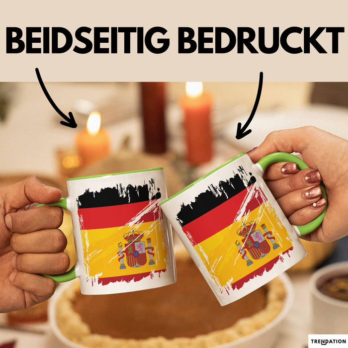 Deutsch Spanier Tasse Geschenk Lustiger Becher Geschenkidee Spanien Kaffee-Becher Grün Trendation