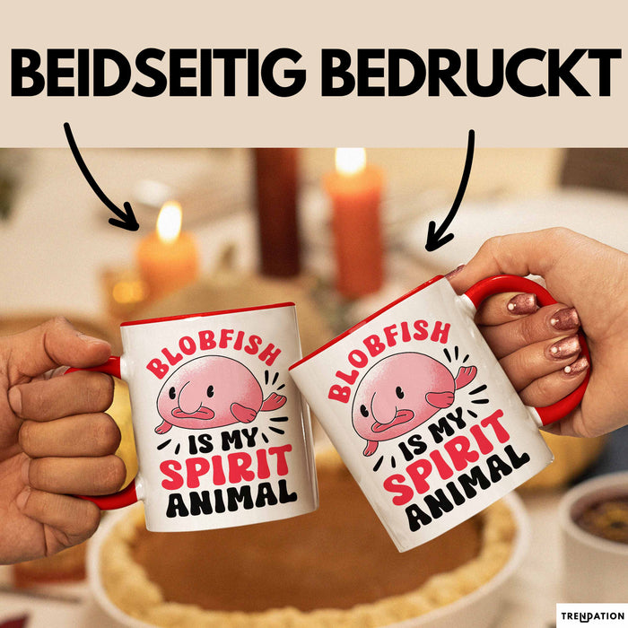 Blobfisch Tasse Geschenk Blobfish Geschenkidee Fan Lustig Humor Becher Rot Trendation