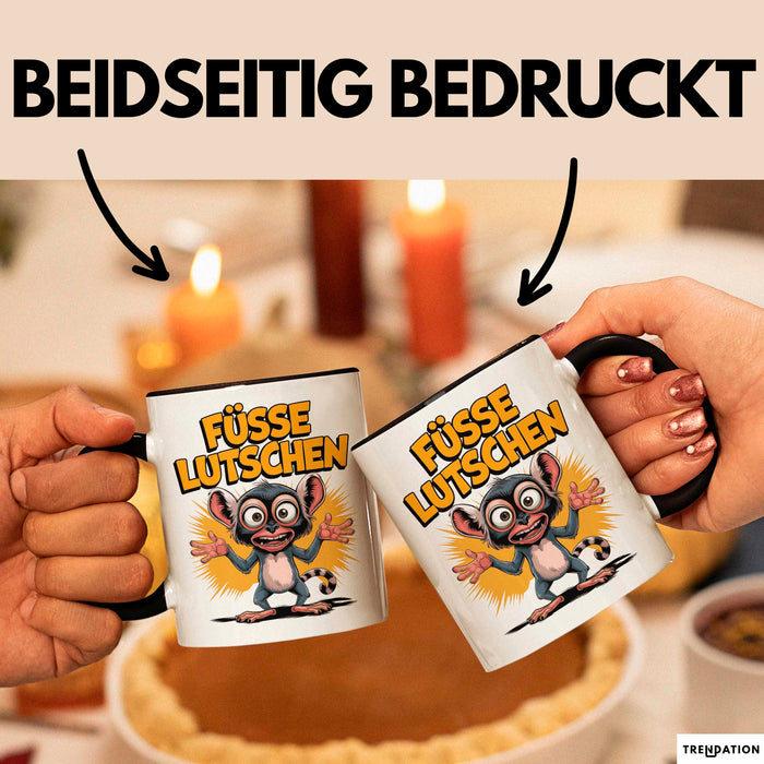 Sarkasmus Sarkastisch Tasse Geschenk Lustige Geschenkidee Spruch Füsse Lutschen Schwarz Trendation
