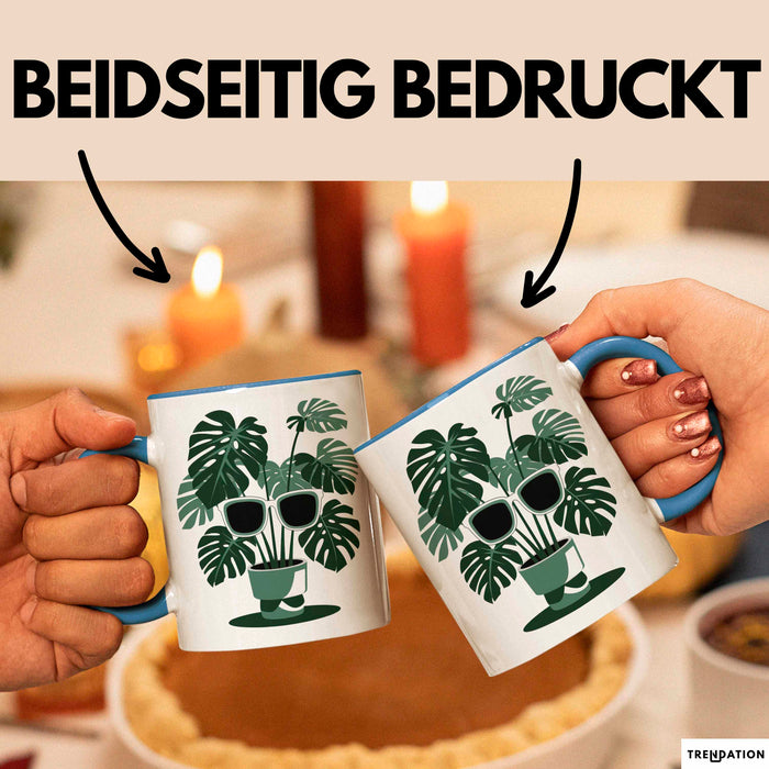 Pflanzenmama Tasse Geschenkidee für Zimmerpflanzen Pflegerin Blau Trendation