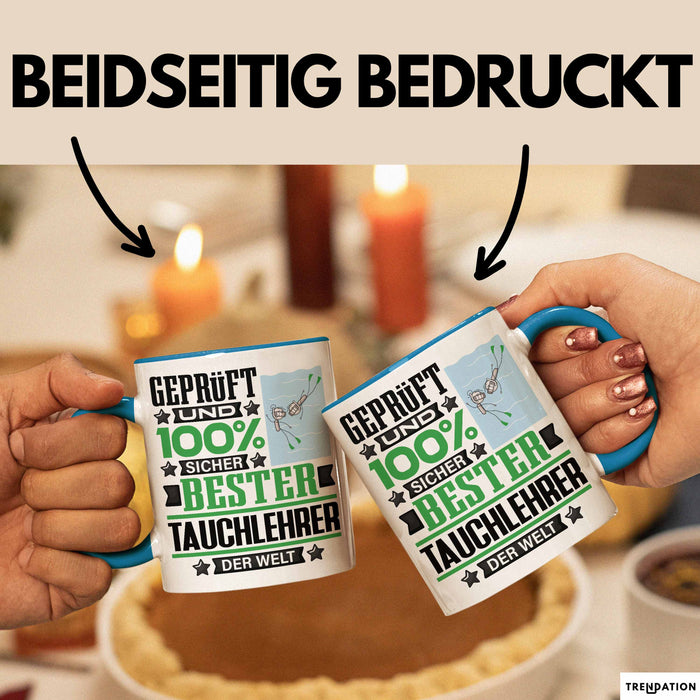 Tauchlehrer Geschenk Lustiger Spruch für Tauchlehrer Geschenkidee Bester Tauchlehrer Der Welt Blau Trendation
