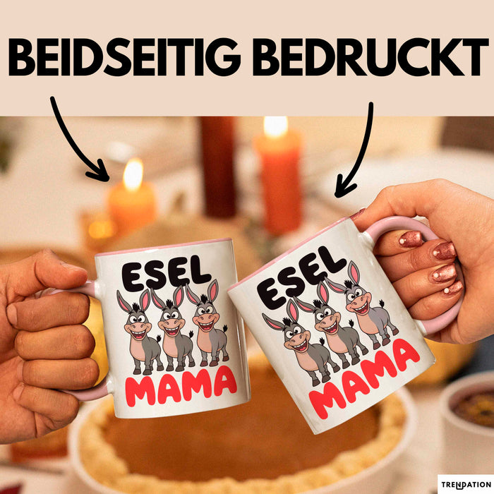 Esel Mama Tasse Geschenk Lustige Geschenkidee Spruch Esel Mama Rosa Trendation