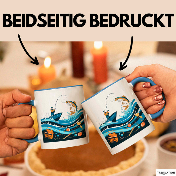 Angler Tasse Geschenk Lustige Geschenkidee Spruch Für Angel Liebhaber Blau Trendation