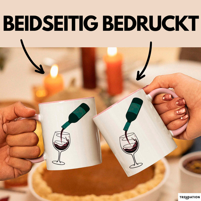 Weinliebhaber Tasse Geschenkidee für Wein Enthusiasten Rosa Trendation