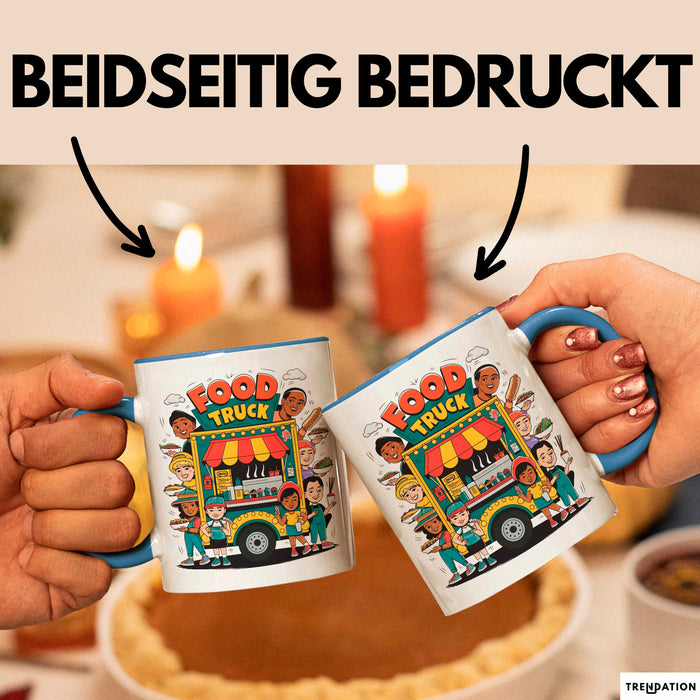 Strassen Food Liebhaber Tasse Geschenkidee für Foodtruck Fan Blau Trendation
