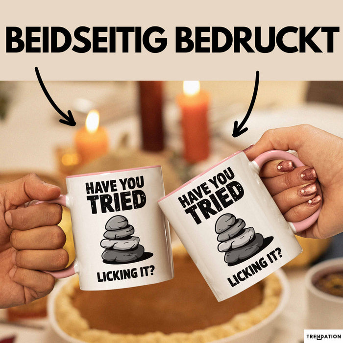 Geologie Liebhaber Geologe Tasse Geschenk Lustige Geschenkidee Spruch Hast Du Versucht Es Zu Lecken Rosa Trendation