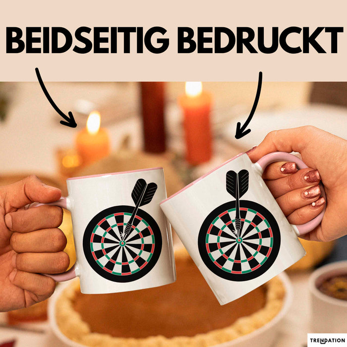 Darts Spieler Tasse Geschenkidee Bullseye Champion Lustiger Geschenkidee Lustig Rosa Trendation