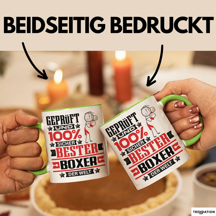 Boxer Geschenk Lustiger Spruch für Boxer Geschenkidee Bester Boxer Der Welt Grün Trendation