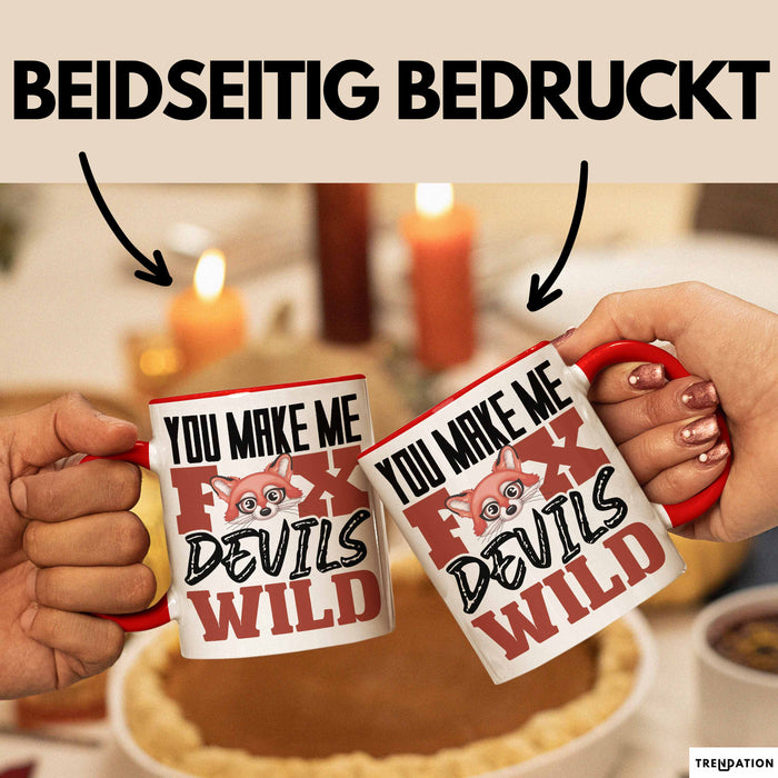 Fuchs Tasse Geschenk Fox Devils Wild Spruch Lustige Geschenkidee Rot Trendation
