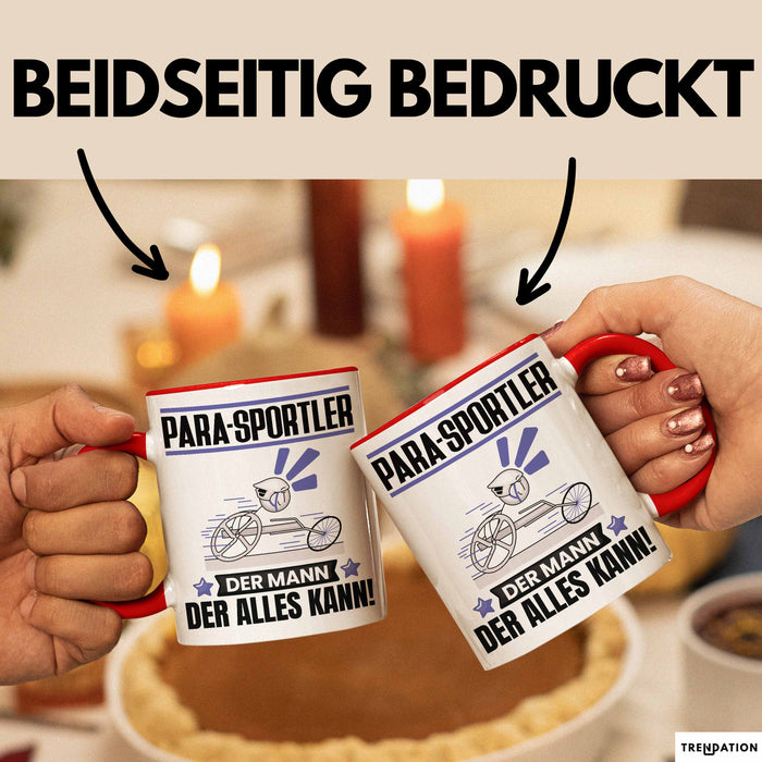 Para-Sportler Tasse Geschenk für Para-Sportler Der Mann Der Alles Kann Geschenkidee zum Geburtstag Rot Trendation