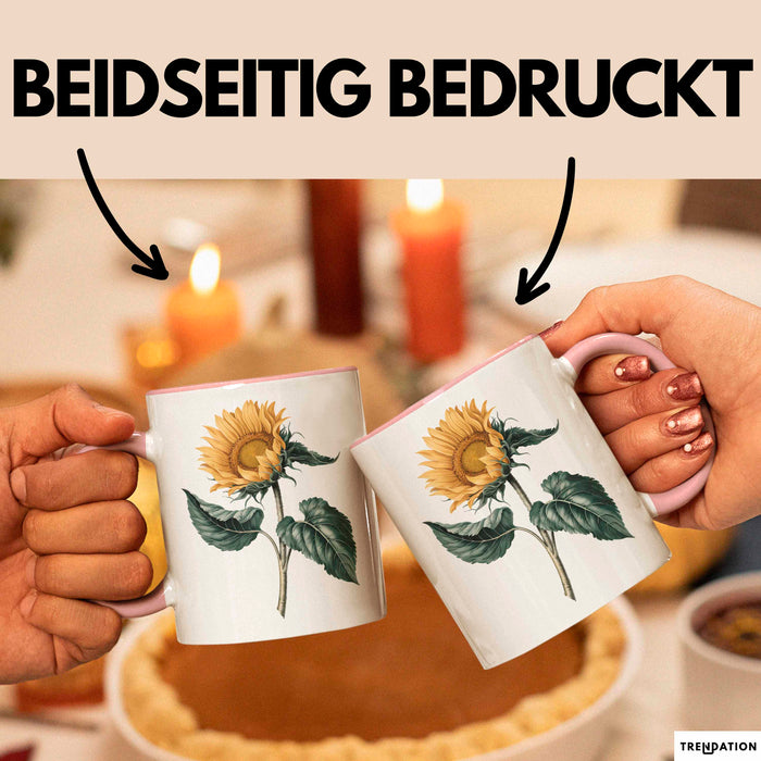 Sonnenblume Pflanze Tasse Geschenk Lustige Geschenkidee Rosa Trendation