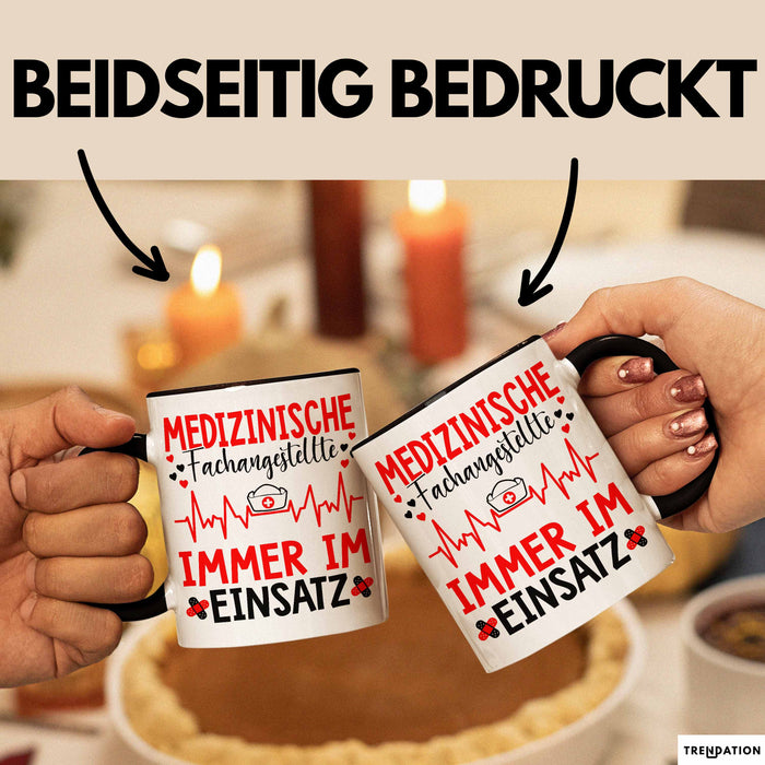 Medizinischer Assistent Arzt Tasse Geschenk Lustige Geschenkidee Spruch Medizinische Fachangestellte Immer Im Einsatz Trendation