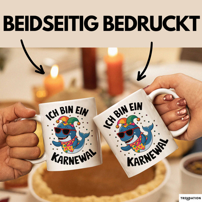 Kölner Karneval Tasse Geschenk Ich bin Karneval Fan Weiß Trendation