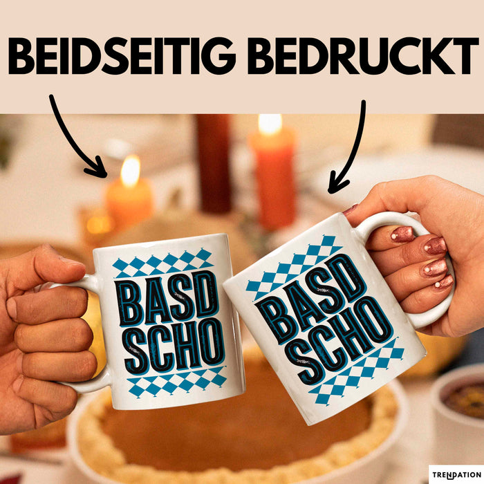 Deutschland München Bayern Bayerisch Tasse Geschenk Lustige Geschenkidee Spruch BASD SCHO Weiß Trendation