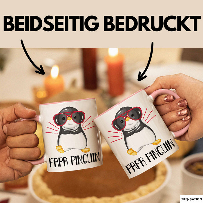 Papa Pinguin Tasse Geschenk Pinguin Liebhaber Vatertag Rosa Trendation