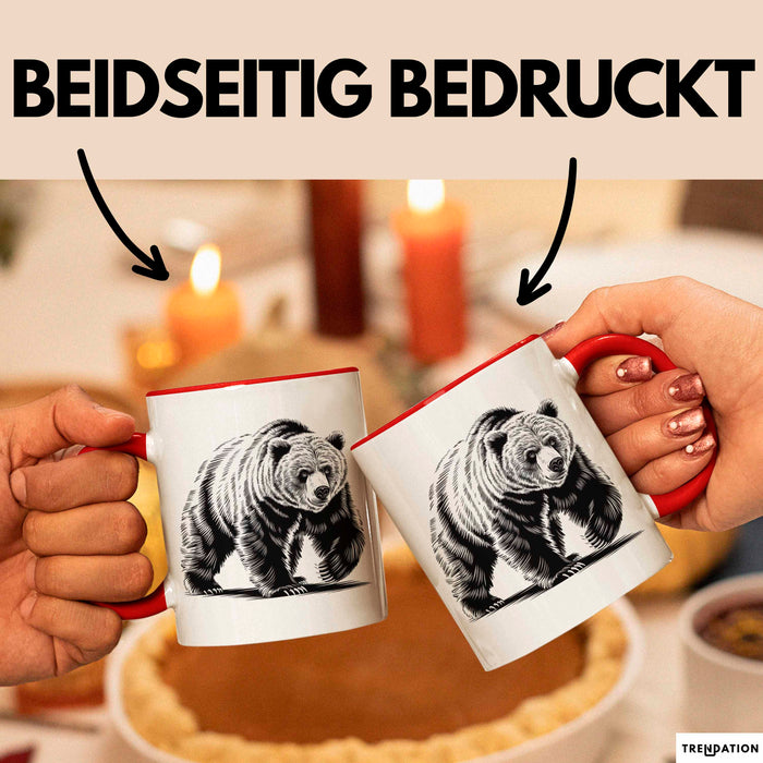 Grizzlybär Tasse Geschenk Lustige Geschenkidee Spruch Rot Trendation