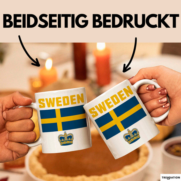 Schweden Skandinavien Schwedisch Tasse Geschenk Lustige Geschenkidee Spruch Weiß Trendation