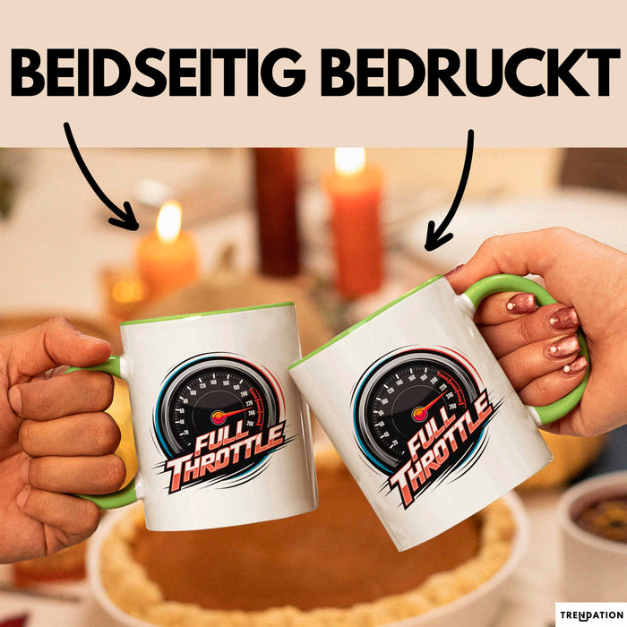 Auto Fan Tasse Geschenkidee Vollgas Schrauber Spruch Geschenkidee Lustig Grün Trendation