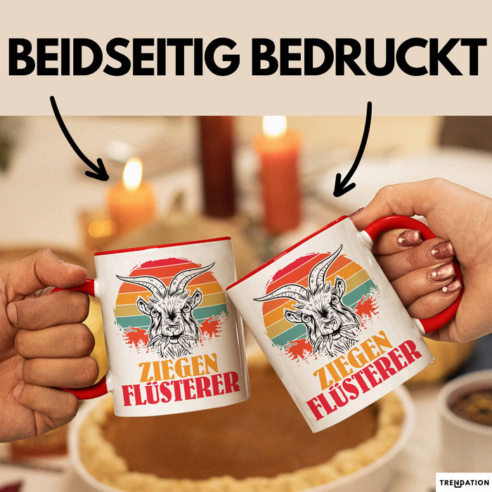 Ziegen Hirte Geschenk Tasse Ziegen Flüsterer Geschenkidee Ziegen-Liebhaber Kaffee-Becher Rot Trendation