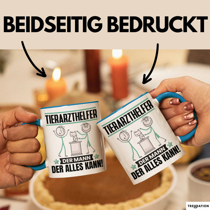 Tierarzthelfer Tasse Geschenk für Tierarzthelfer Der Mann Der Alles Kann Geschenkidee zum Geburtstag Blau Trendation