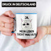 Dank Meme Tasse Katzen Besitzer Wortspiel Ja Mein Leben Sieht Mau Aus Traurige Katze Geschenkidee Blau Trendation