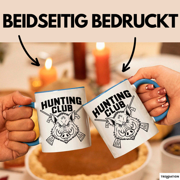 Wildschwein Jäger Tasse Geschenk Lustige Geschenkidee Spruch Blau Trendation