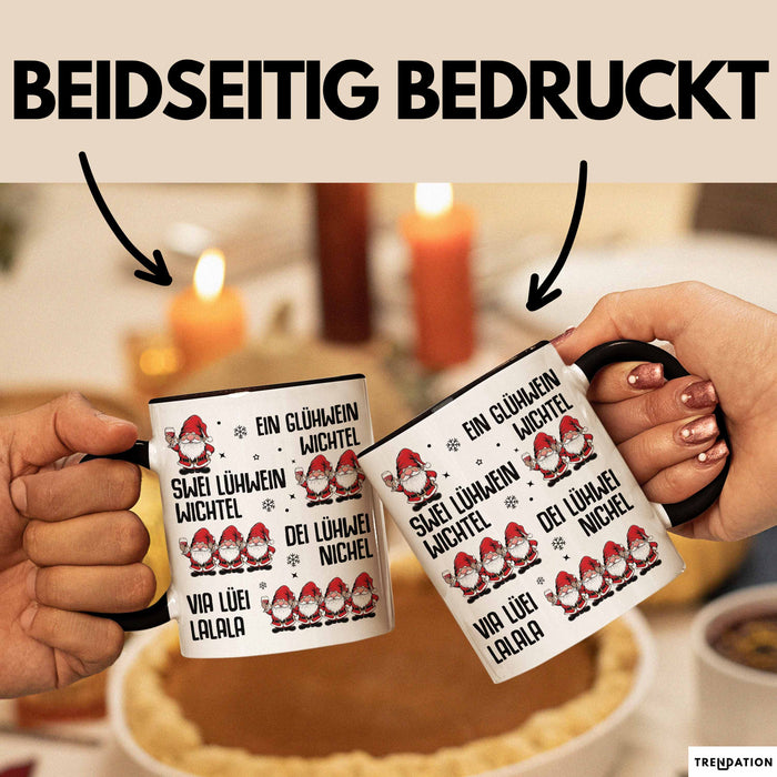 Weihnachten Tasse Geschenk Glühwein Ein Glühwein Wichtel Swei Glühwein Wichtel Geschenkidee Lustiger Spruch Kaffee-Becher Trendation
