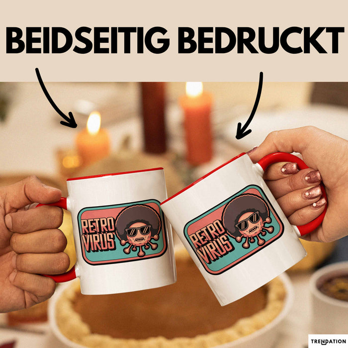 Computerprogrammierer Softwareingenieur Tasse Geschenk Lustige Geschenkidee Spruch Retro Virus Rot Trendation