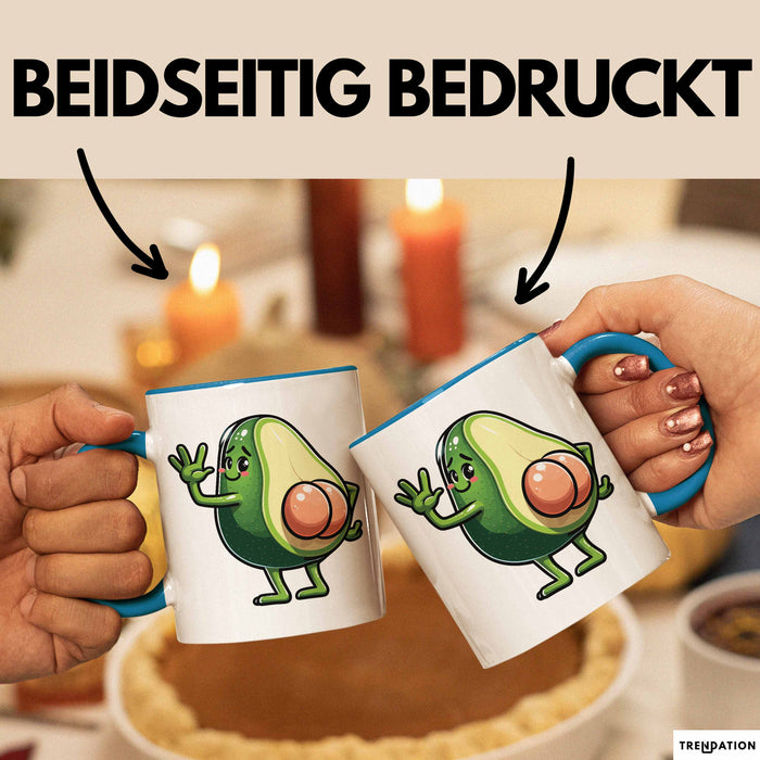 Avocado-Liebhaber Tasse Geschenk Hintern Geschenkidee Blau Trendation