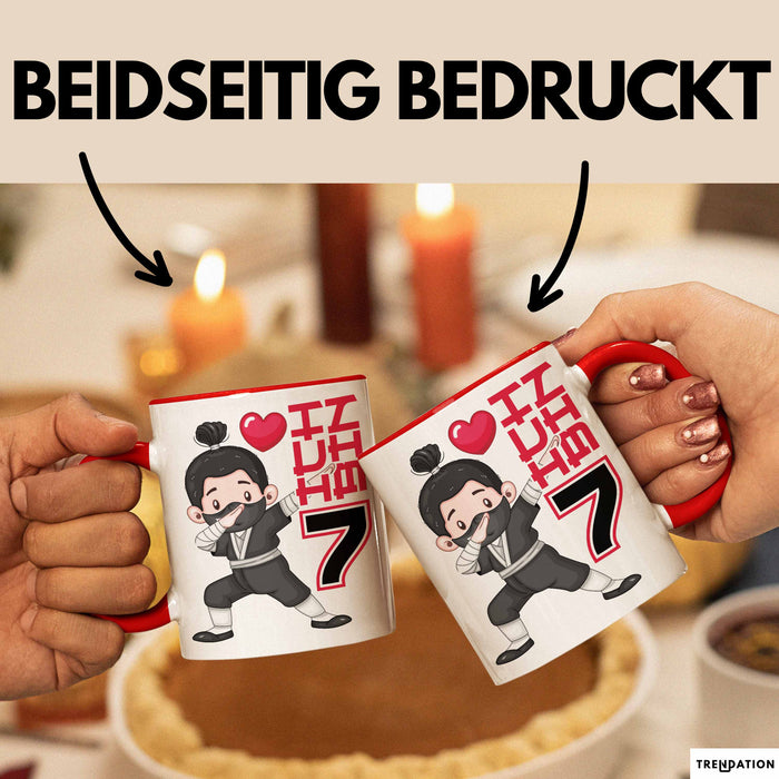 Kinder Tasse Geschenk Ich Bin 7 Ninja Herz Spruch Lustiger Becher Rot Trendation