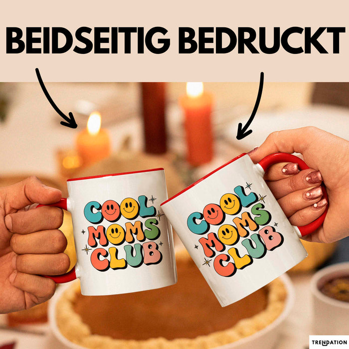 Mama Muttertag Tasse Becher Geschenk Lustige Geschenkidee Spruch Cooler Moms Club Rot Trendation