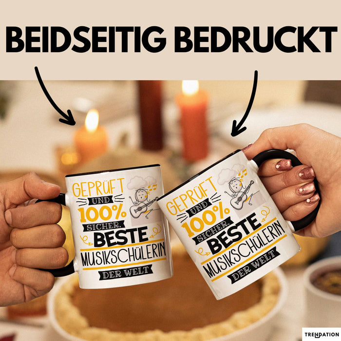 Beste Musikschülerin Der Welt Tasse Geschenk für Eine Musikschülerin Geprüft Und Sicher Geschenkidee Geburtstag Weihnachten Trendation