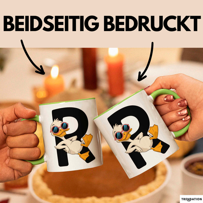 Quietscheente Tier Tasse Geschenk Lustige Geschenkidee Spruch Rentnerente Im Ruhestand Grün Trendation