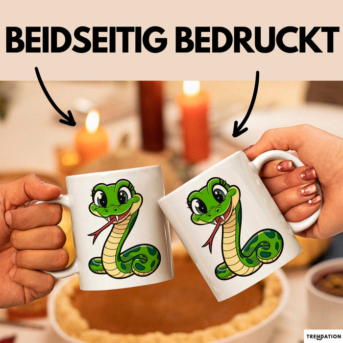 Reptil Schlange Tier Tasse Geschenk Lustige Geschenkidee Spruch Weiß Trendation